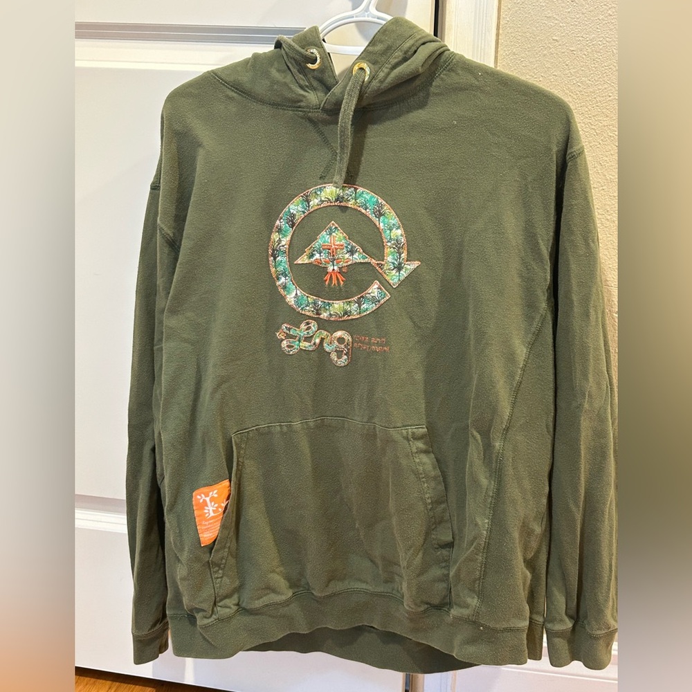 LRG Roots and Equipment Hoodie M - Green - Rare Nature Print